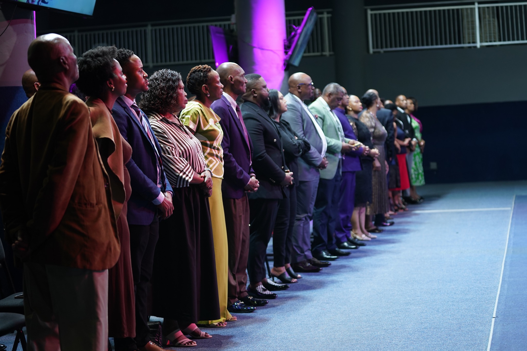 Worship leader ministering on stage